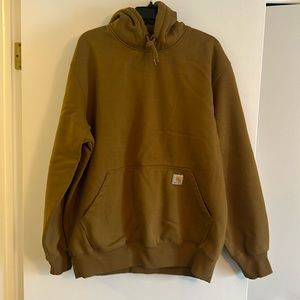 Carhartt rain defender sweatshirt hoodie. Tan. Large. EUC.